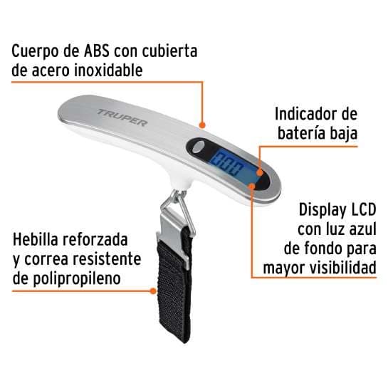 BÁSCULA ELECTRÓNICA PARA EQUIPA 100787 - TRUPER