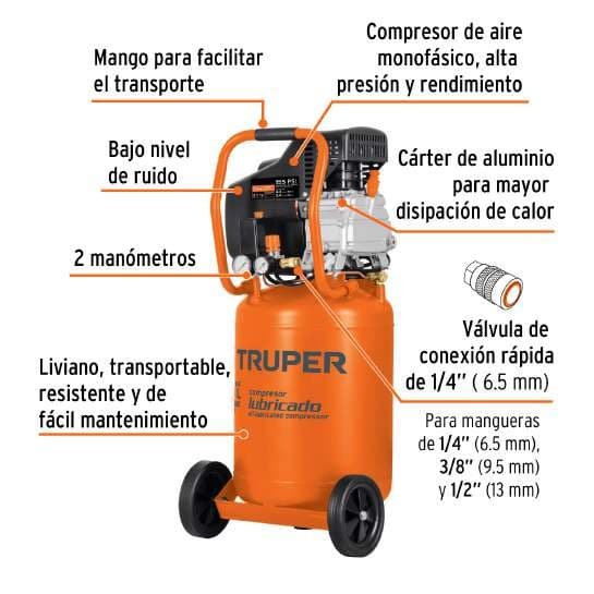 COMPRESOR DE AIRE VERTICAL 50 L - TRUPER 102117