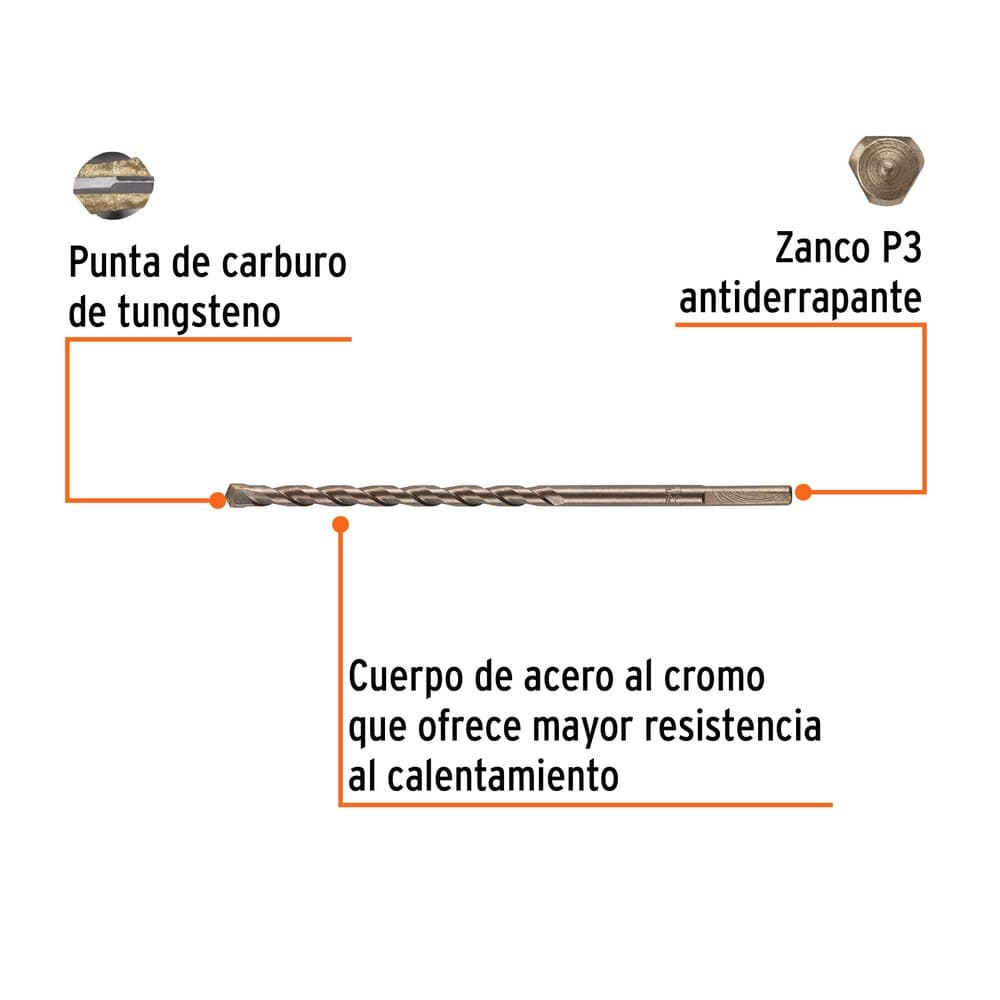 BROCA CONCRETO 1/4" X 6" ZANCO 11206 - TRUPER