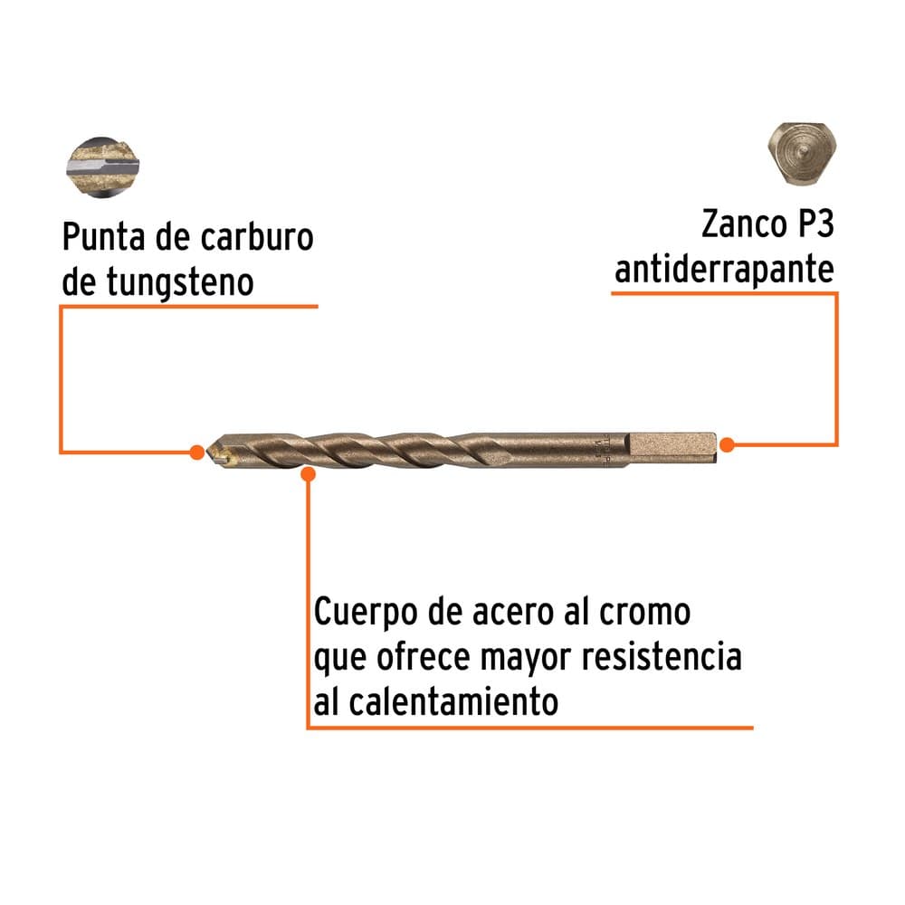 BROCA CONCRETO 1/2" X 6" ZANCO 11230 - TRUPER