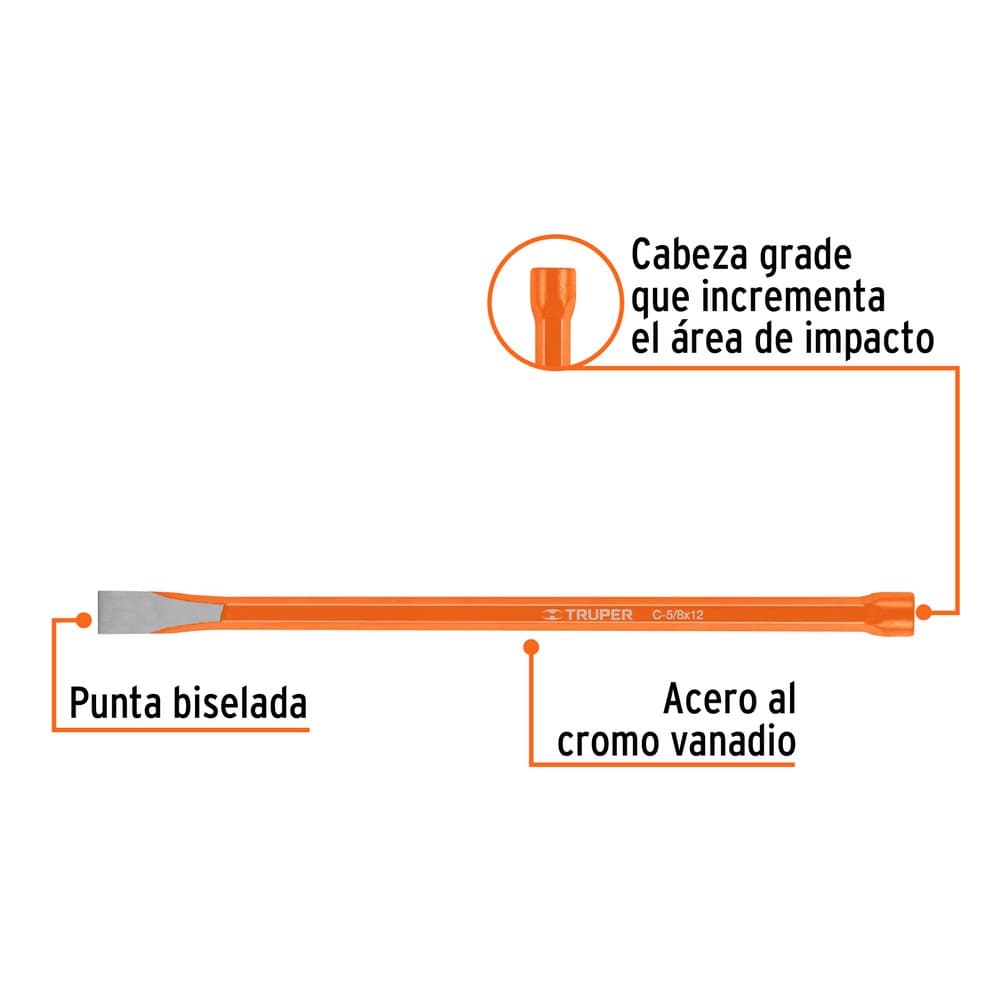 CINCEL DE CORTE FRIO DE 5/8 X 12", 12136 - TRUPER