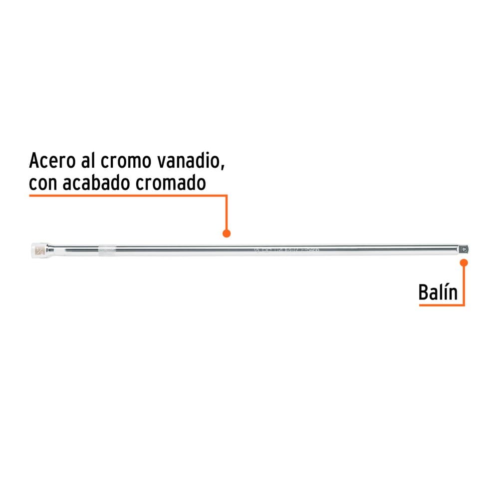 EXTENSION PARA MATRACA, CUADRO 1/2", LARGO 24", TRUPER 13920