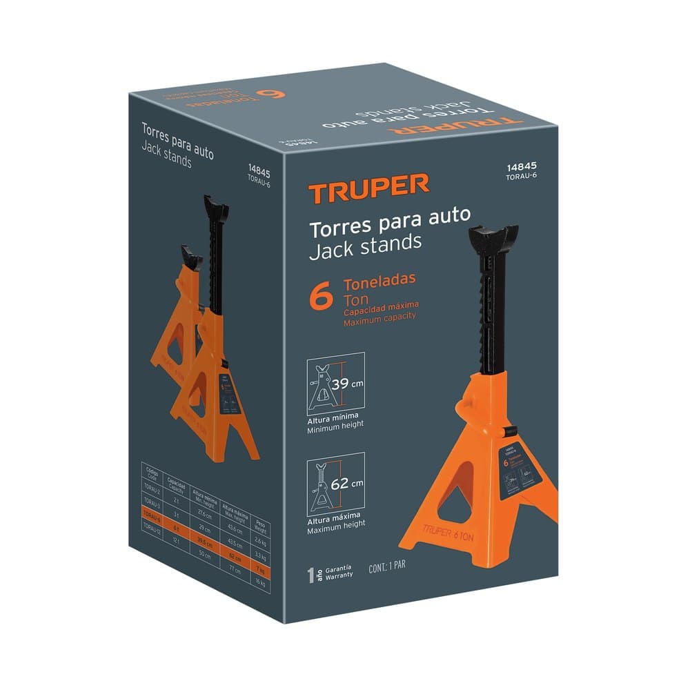 CAJA CON 2 TORRES DE 6 TON PARA AUTO - 14845 - TRUPER