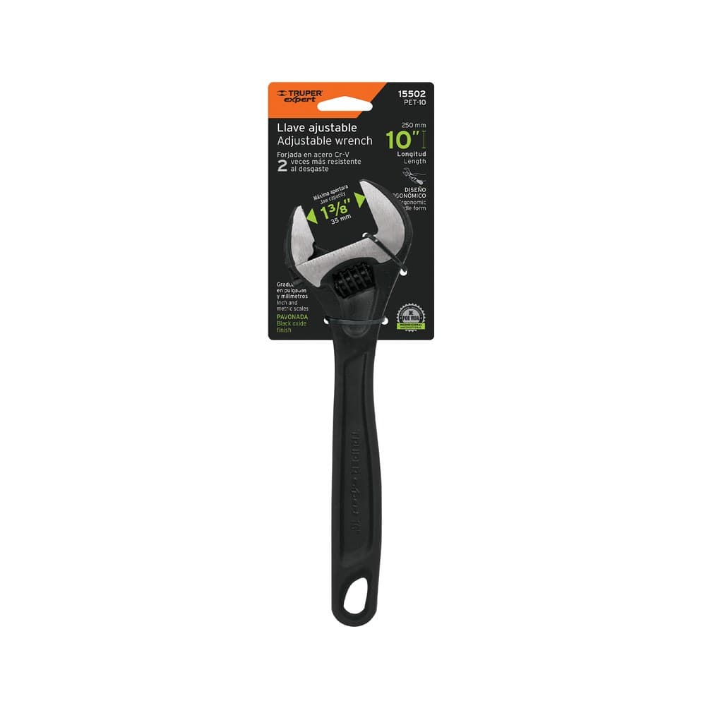 LLAVE FRANCESA AJUSTABLE 10 PAVONADA 15502 - TRUPER