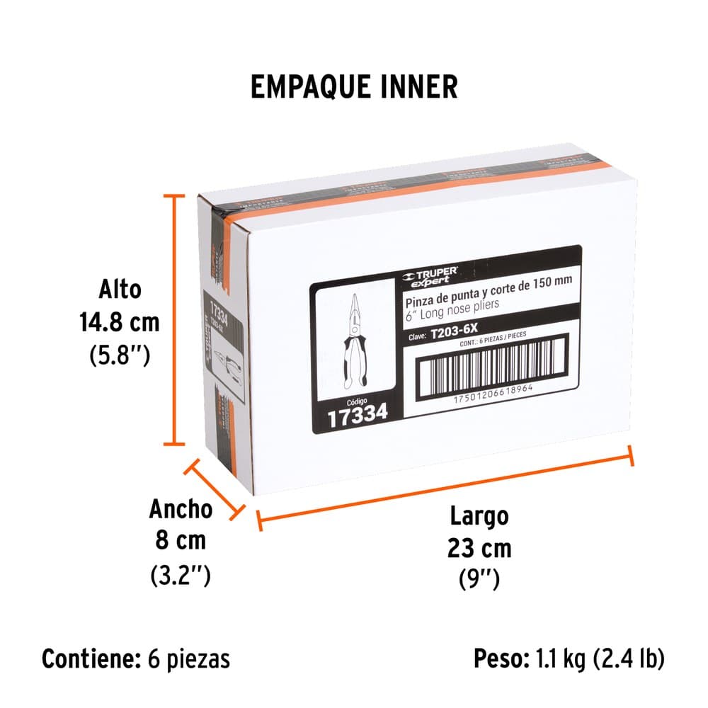 ALICATE DE PUNTA 6" 17334 - TRUPER