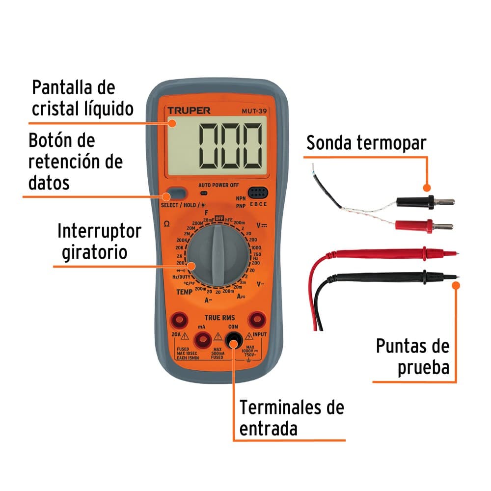 MULTITESTER DIGITAL PROF TRUPER 10402