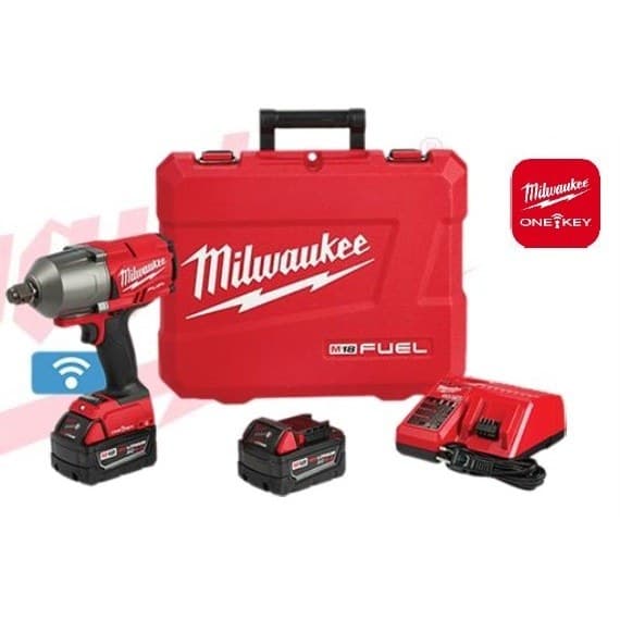 LLAVE DE DE IMPACTO 3/4" DE 2,033 NM DE TORQUE + CARGADOR + 2 BATERIAS DE 5AH (MALETA) - MILWAUKEE 2864