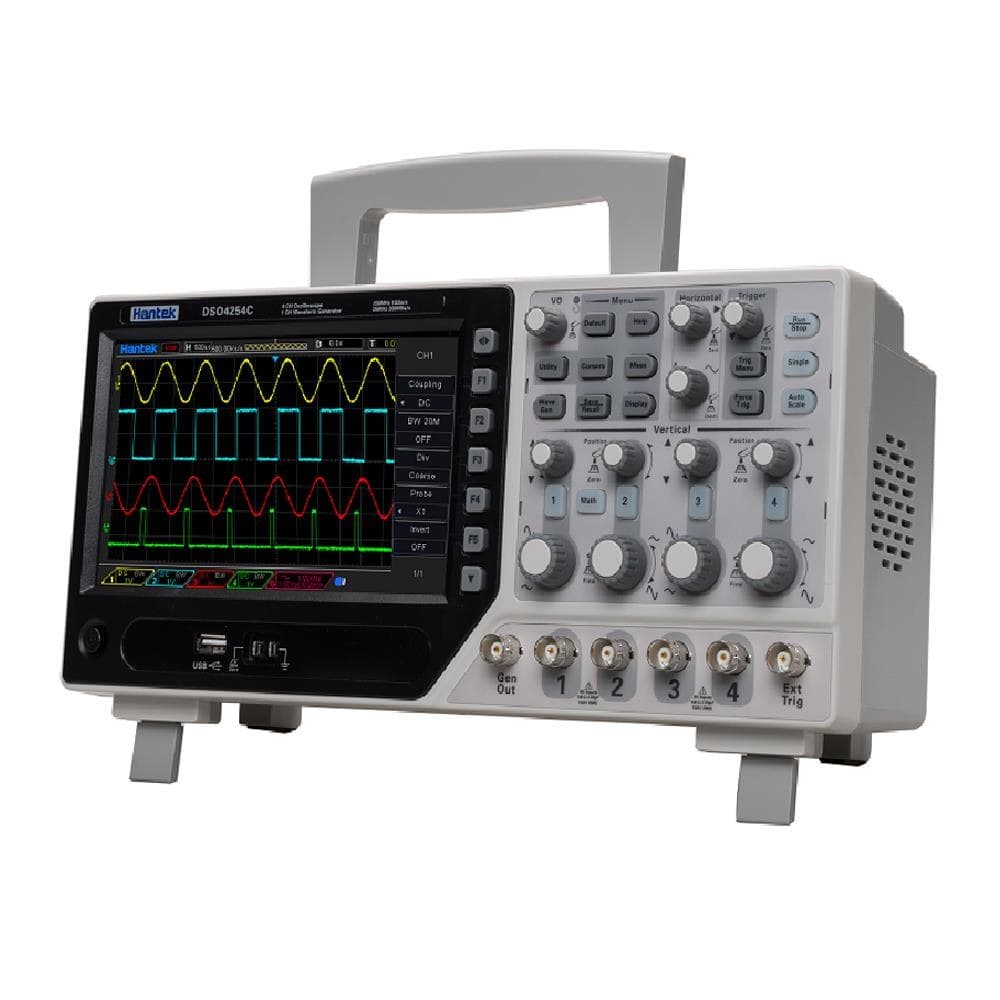 OSCILOSCOPIO 200MHZ, 4 CANALES, MUESTREO 1GS/S Y MEMORIA 40KPTS HANTEK DSO4204C