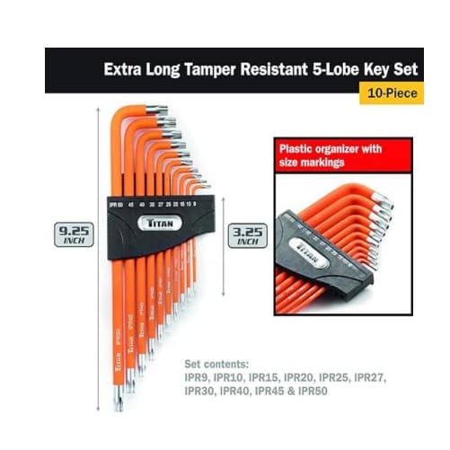 JUEGO DE LLAVES TORX 5 PUNTAS - TITAN