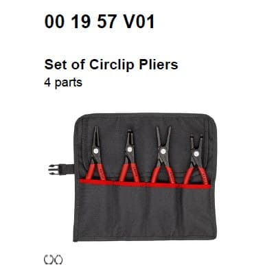 JUEGO DE PINZAS PARA ANILLOS DE RETENCION 00 19 57 V01 KNIPEX